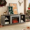 PAGED Modern TV Stand, Faux Stone Entertainment Console with 2-Door Storage and Adjustable Shelves, TV Stands for Living Room - 2 of 4