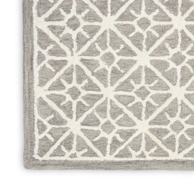 Gray Geometric Handmade Wool Tufted 5' x 7' Area Rug