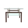 Syemin Rectangular Side Table Set, Two-Layer Coffee Table with Tempered Glass Top for Modern Living Room, Brown, 39.37"*23.62"*17.7" - 3 of 4