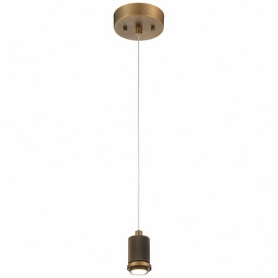 Mini Antique Brass and Glass LED Pendant Light