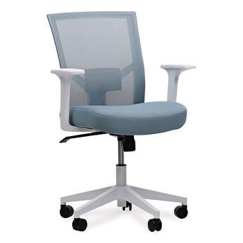 Workspace by Alera Mesh Back Fabric Task Chair, Supports Up to 275 lb, 17.32" to 21.1" Seat Height, Seafoam Blue Seat/Back