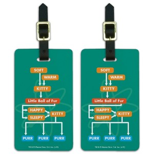 Big Bang Theory Soft Kitty Flow Chart Luggage ID Tags Set of 2 - 1 of 4