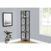 Vynxaria 60" Corner Etagere Bookshelf - Modern 4-Tier Bookcase with Brown Finish - 2 of 4