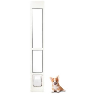 Elevon Pet Door for Cats and Dogs 80.5-86.5 Inches Adjustable Slider Height - White Medium - 1 of 4