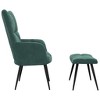 vidaXL Relaxing Chair with a Stool Dark Green Velvet - 4 of 4