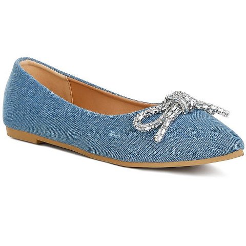Обувь London Rag Womens Ellerby Embellished Bow Detail Ballet Flats 7