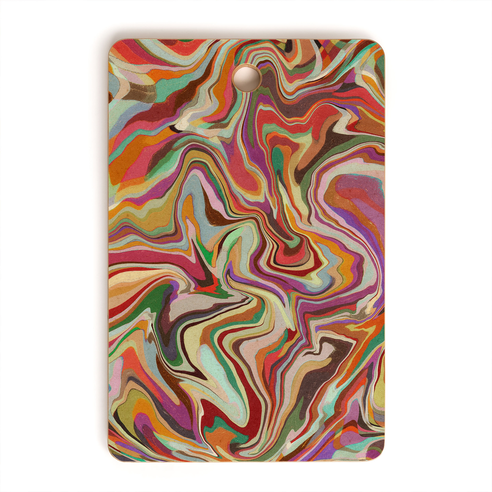 Alisa Galitsyna Colorful Liquid Swirl Cutting Board Rectangle - Deny Designs