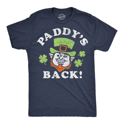 Мужские футболки Crazy Dog T-Shirts, Inc. Mens Funny T Shirts Paddys Back Sarcastic St Patricks Day Tee For Men - Crazy Dog Men's T Shirt for Saint Patrick's Day Navy XL