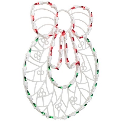 16" Lighted Christmas Wreath Window Silhouette Decoration