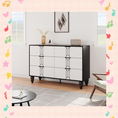 Garvee Elegant Antique 6-Drawer Dresser ¨C Versatile Storage Organizer with Vintage Charm for Bedroom, Living Room, Hallway,White