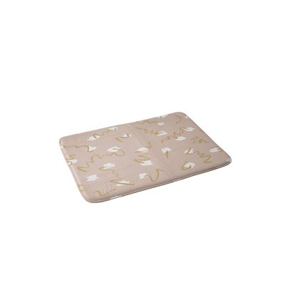 Mareike Boehmer Scribbled Pattern Memory Foam Bath Mat Pink - Deny Designs