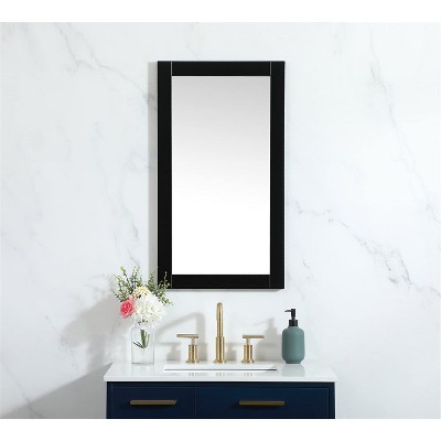 Black Rectangular MDF Vanity Mirror 18x32 Inch