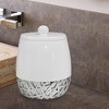 Canister Jar with Lid for Cosmetics and Makeup Storage White - Nu Steel: Resin Bathroom Organizer, Qtip Holder - 3 of 4