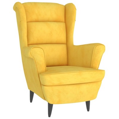 vidaXL Armchair in Stylish Mustard Yellow Velvet - Retro Style Seating with Durable Plywood Frame for Home Décor