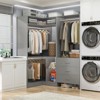 Besiost 57-In Corner Closet System Set with Wood Drawers, Freestanding Closet Organizer with Hanging Rods - 2 of 4