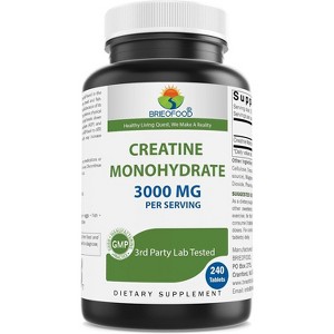 Brieofood Creatine Pills 3000 mg per Serving - 240 Tablets - 3rd Party Lab Tested for Purity & Quality - Helps Improve Athletic Performance - 1 of 3