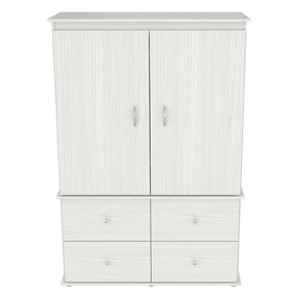 Video Combo Armoire Washed Oak - Inval: Laminate Frame, Metal Hardware, 70.9" High Storage Cabinet - 1 of 4