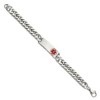Black Bow Jewelry Men's Stainless Steel Red Enamel Medical I.D. Rambo Bracelet, 8.5 Inch - 2 of 4