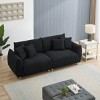 86-Inch Contemporary Teddy Fabric Sofa, 3-Seater Couch with Wood Frame, Metal Legs and Pillows for Living Room or Apartment-The Pop Home - 3 of 4