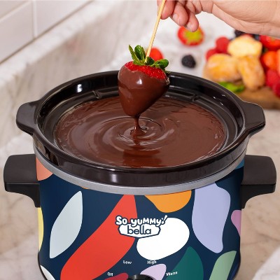 So Yummy By Bella 2.0qt Twin Set Slow Cooker Navy And Abstract Pattern