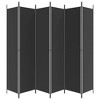 'vidaXL Black 6-Panel Room Divider - Foldable and Versatile - 100% Polyester Fabric and Durable Iron Structure - Modern Style - 4 of 4