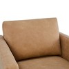 PAGED Accent Chair Modern Living Room Chairs Faux Leather Arm Chair with Coil Spring Seating and Floor Glides for Office - 3 of 4