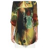 Women's Abstract Rolled Sleeve Tunic Top - Jostar - image 2 of 4