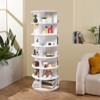 VEVOR 7 Tiers Rotating Shoe Rack Tower, 360°Spinning Shoe Display, Revolving Shoe Rack Storage Round Carousel, Lazy Susan Shoe Rack Organizer, White - 2 of 4
