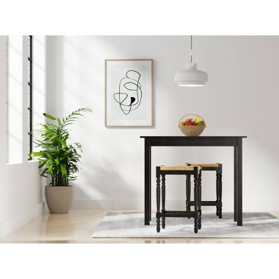 Espresso Rubberwood Transitional Counter Height Pub Table