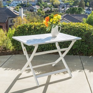 Wooden Foldable Patio Dining Table in White - 1 of 4