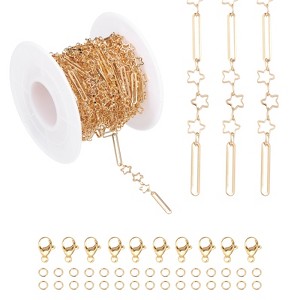 Unique Bargains Copper Jewelry Making Lobster Clap Hollow Stars Clip Chain 16.4ft 1 Roll - 1 of 4