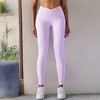 Anna-Kaci Active Women's Overlap V-Waist High-Waisted with Pockets Seamless Yoga Workout Compression Tights - 2 of 4