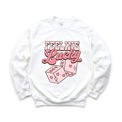 Simply Sage Market Women's Graphic Sweatshirt Feeling Lucky Dice