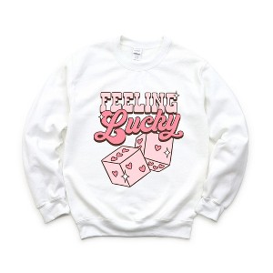 Simply Sage Market Women's Graphic Sweatshirt Feeling Lucky Dice - 1 of 4