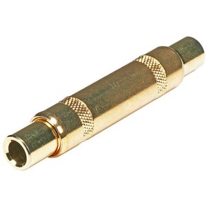 Monoprice Metal 1/4in (6.35mm) TRS Female to 1/4in (6.35mm) TRS Female Coupler - Gold Plated - 1 of 2