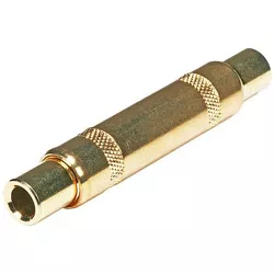 Monoprice Metal 1/4in (6.35mm) TRS Female to 1/4in (6.35mm) TRS Female Coupler - Gold Plated