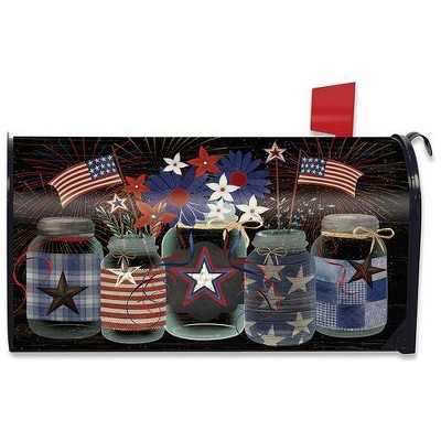 American Mason Jar Patriotic Magnetic Mailbox Cover Primitive Briarwood Lane