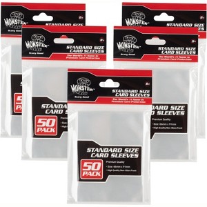 Monster Protectors Clear Card Sleeves 250 Pk for Standard Size(66mm x 91mm) 100 Micron Thickness Sleeves- Ultra Clear, Gift - 1 of 4