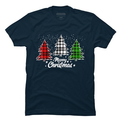 Men's Design By Humans Christmas Tree Buffalo By NekoShop T-Shirt
