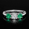 Ross-Simons 0.50 Carat Lab-Grown Diamond Ring With .40 ct. t.w. Emeralds in 14kt White Gold - 4 of 4