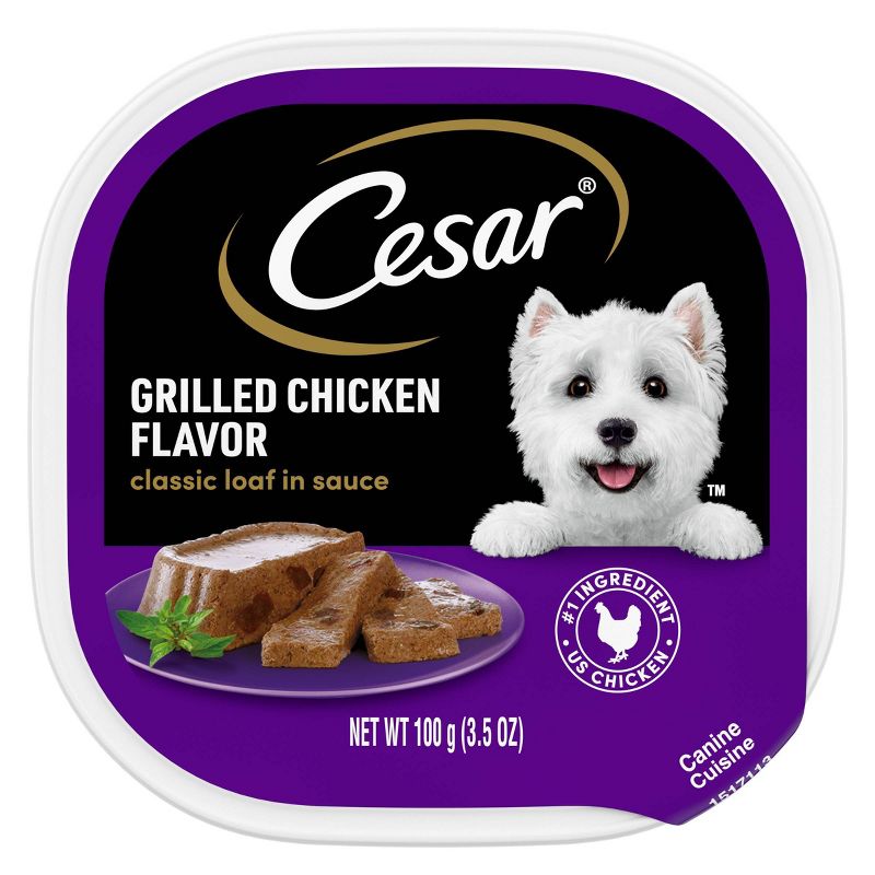 Cesar Loaf in Sauce Grilled Chicken Flavor Adult Wet Dog Food - 3.5oz, 1 of 11