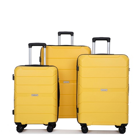 3 Piece Spinner Luggage Set Hard Shell Lightweight Suitcase