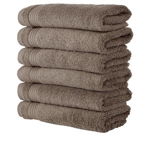 Set of 6 Hand Towels 100% Cotton Large Hand/Salon Towels Set (6-Pack, 16x27  inches) Beige