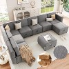 9-Seater Modular Sectional Sofa - Chenille Reversible, Comfy Sleeper Couch with Chaise, 139.4" U-Shape with Storage Seats & Ottomans - 2 of 4