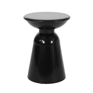 Vynxaria Black End Tables - Modern Pedestal Accent Design - 1 of 4