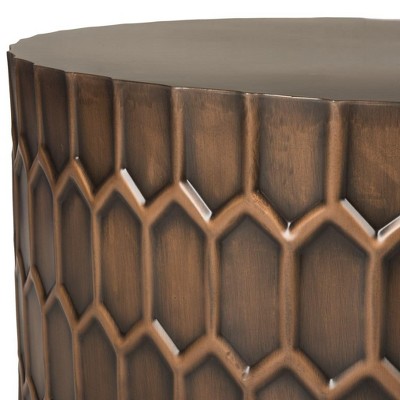 Antique Copper Round Metal Coffee Table