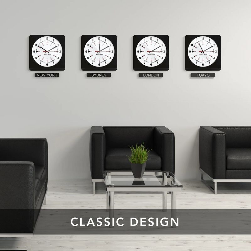 Marathon Large 12" Analog Elegant & Classic Wall Clock with Auto Nightlight & Silent Sweep, 2 of 8