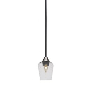 Toltec Lighting Paramount 1 - Light Pendant in  Matte Black/Brushed Nickel with 5" Clear Bubble Shade - 1 of 1