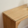 Anybear Natural Pine Dining Bench and Table Set with Small Tempered Glass Top Indoor Furniture Set - 2 of 4