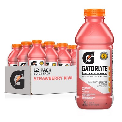 Gatorlyte Rapid Rehydration Electrolyte Beverage, Strawberry Kiwi - 20 Fl Oz (Pack of 12)